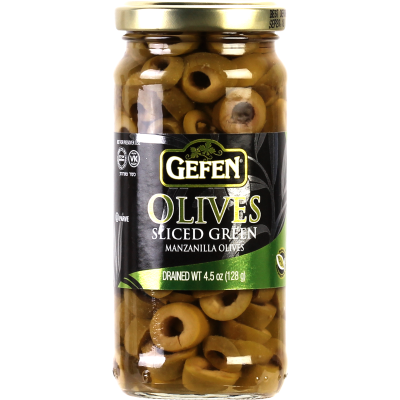 Gefen Sliced Green Olives 4.5 Oz